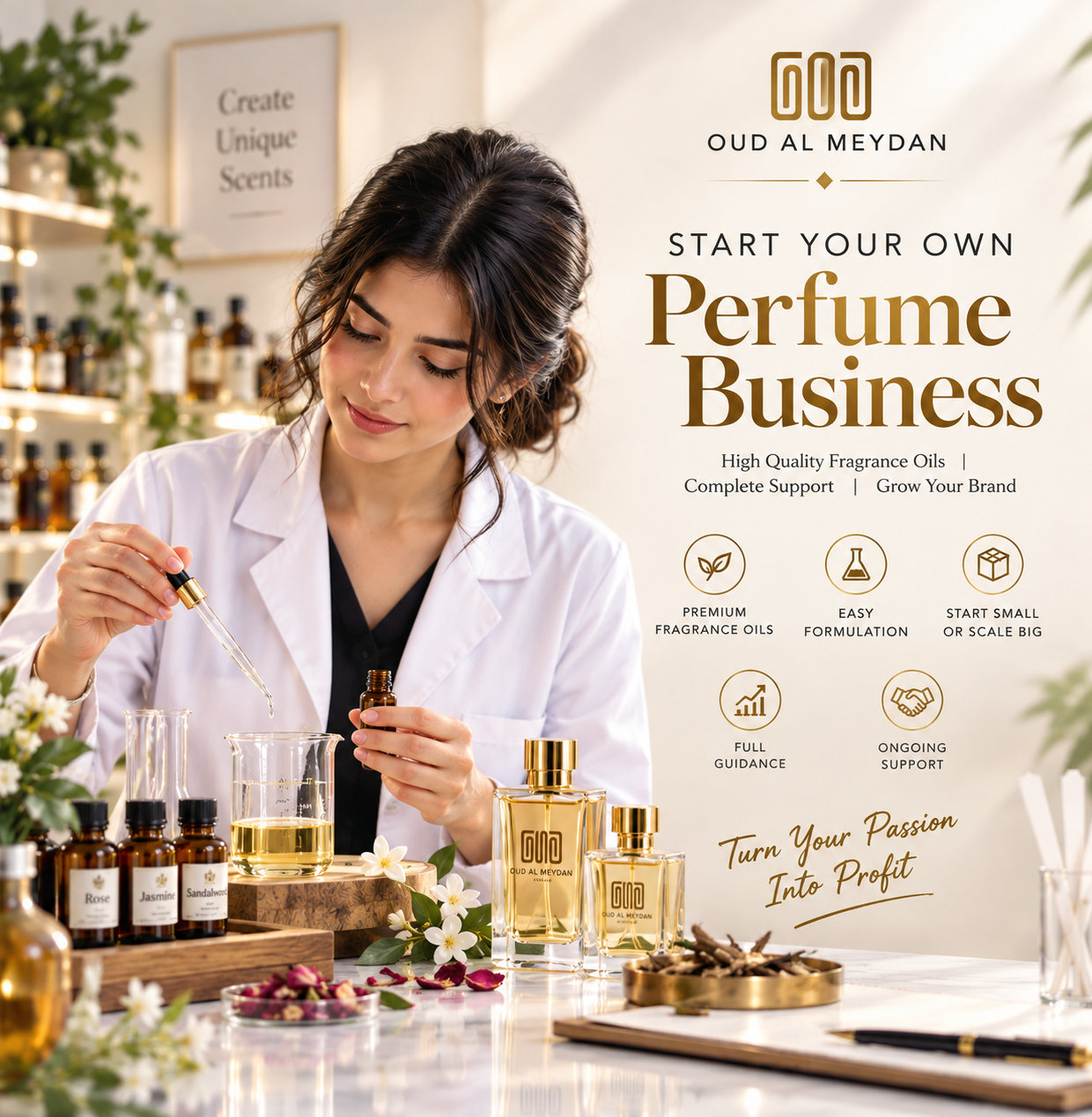 Custom perfume bottle and packaging